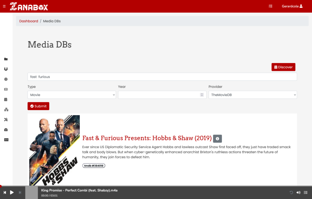 Zanabox Media DB Search