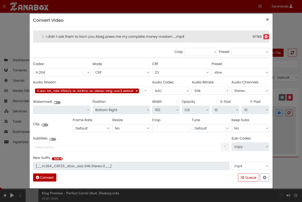 Zanabox Video Transcode